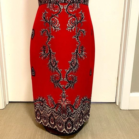 TALBOTS Red paisley dress - Picture 2 of 13